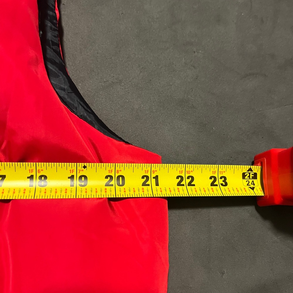 Vintage Abercrombie & Fitch Co. Mens Red Nylon Puffer Down Vest Full‎ Zip  Rare - Picture 8 of 9